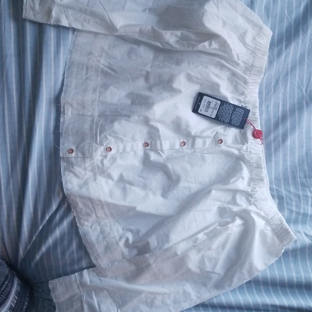 Off the shoulder button up shirt